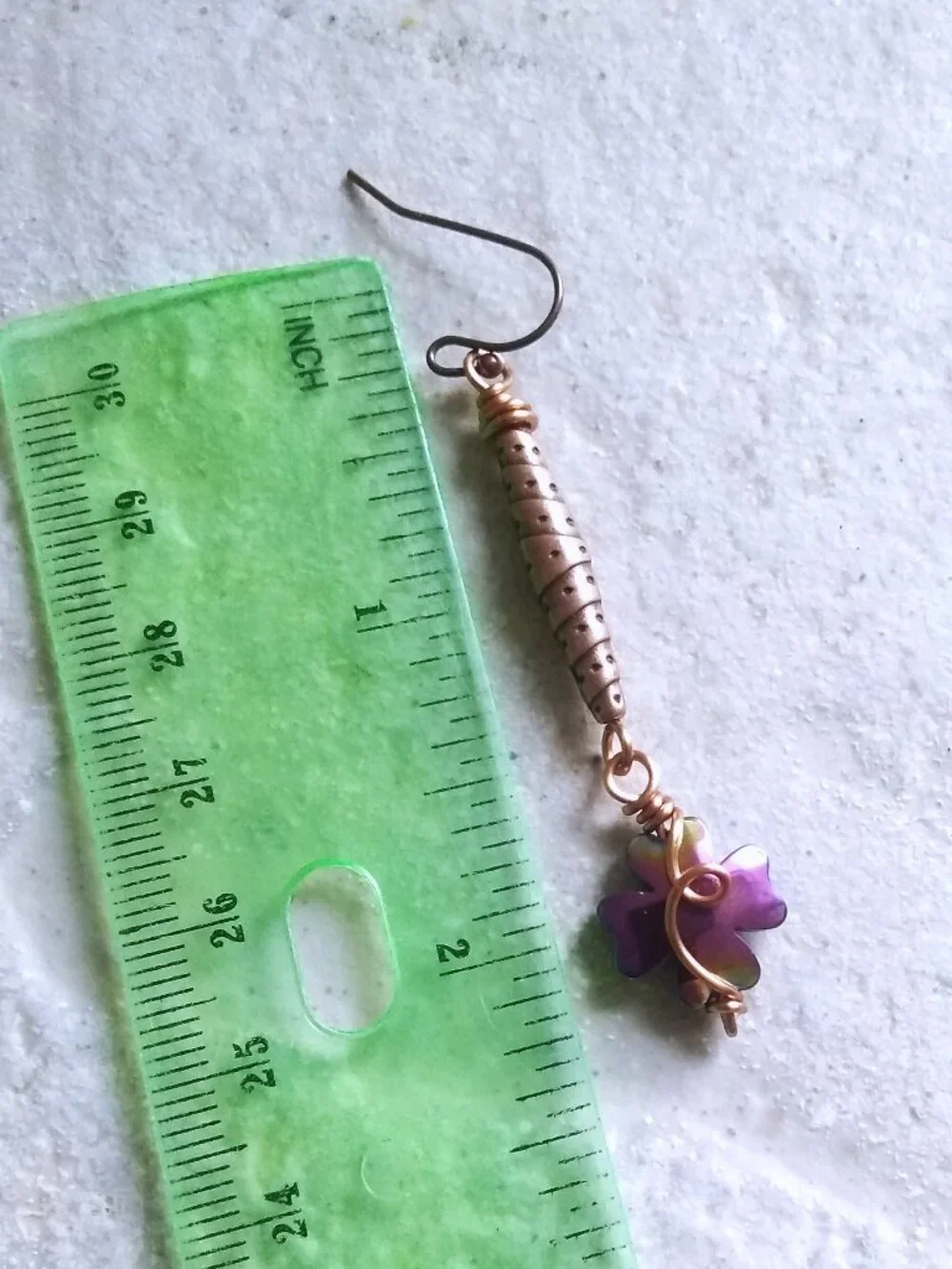Mauve + Purple Hues! 4 Leaf Clover Dangle Earrings! Positive Vibes & Good Luck
